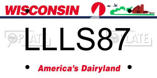 LLLS87 Wisconsin License Plate