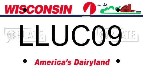 LLUC09 Wisconsin License Plate