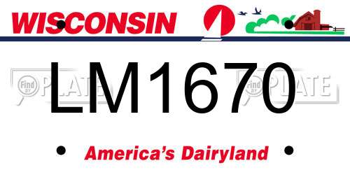 LM1670 Wisconsin License Plate