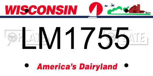 LM1755 Wisconsin License Plate