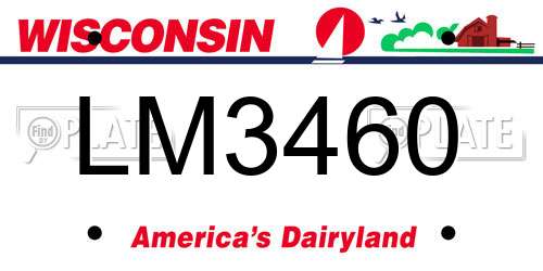 LM3460 Wisconsin License Plate