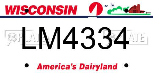 LM4334 Wisconsin License Plate