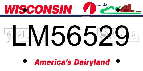 LM56529 Wisconsin License Plate
