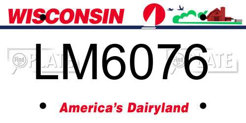 LM6076 Wisconsin License Plate