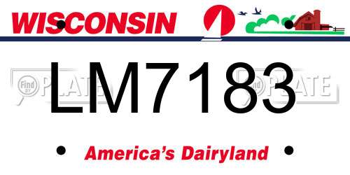 LM7183 Wisconsin License Plate