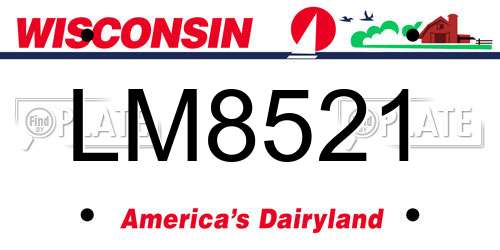 LM8521 Wisconsin License Plate