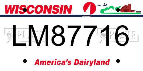 LM87716 Wisconsin License Plate