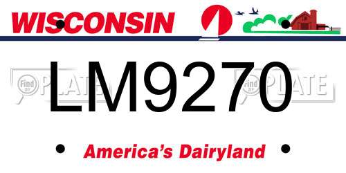LM9270 Wisconsin License Plate