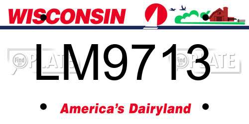 LM9713 Wisconsin License Plate