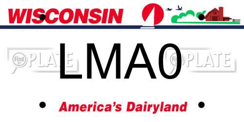 LMA0 Wisconsin License Plate
