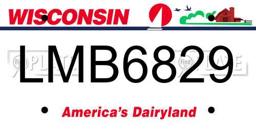 LMB6829 Wisconsin License Plate