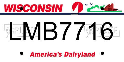 LMB7716 Wisconsin License Plate