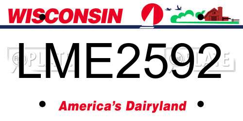 LME2592 Wisconsin License Plate