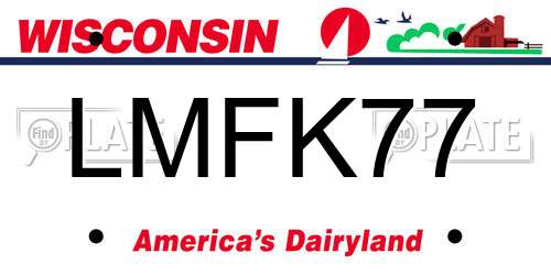LMFK77 Wisconsin License Plate