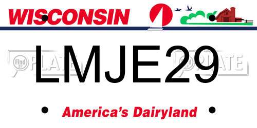 LMJE29 Wisconsin License Plate