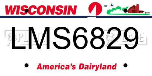 LMS6829 Wisconsin License Plate