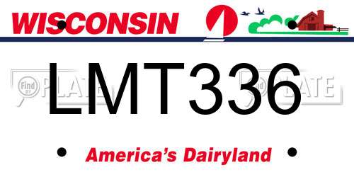 LMT336 Wisconsin License Plate
