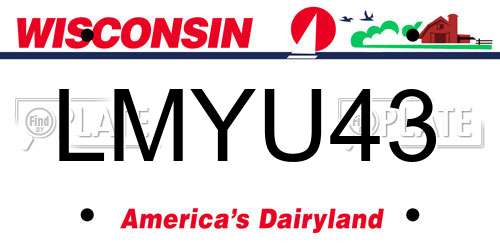 LMYU43 Wisconsin License Plate