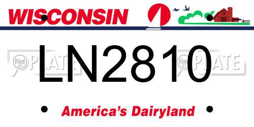 LN2810 Wisconsin License Plate