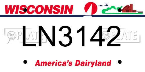 LN3142 Wisconsin License Plate