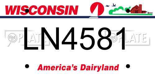 LN4581 Wisconsin License Plate