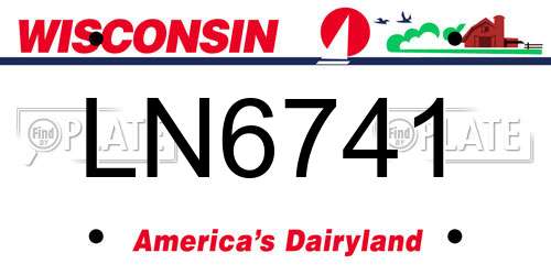 LN6741 Wisconsin License Plate