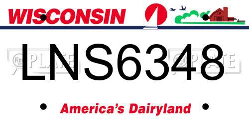 LNS6348 Wisconsin License Plate