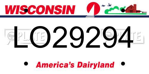LO29294 Wisconsin License Plate
