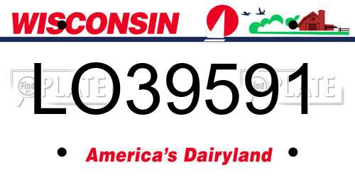 LO39591 Wisconsin License Plate