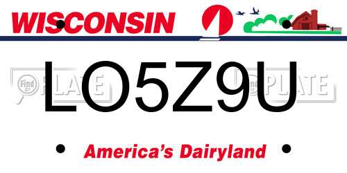 LO5Z9U Wisconsin License Plate