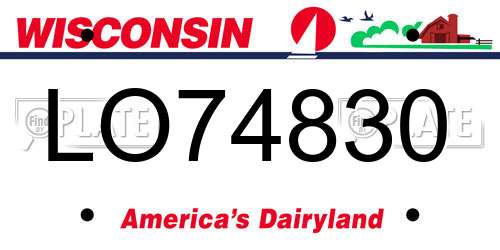 LO74830 Wisconsin License Plate