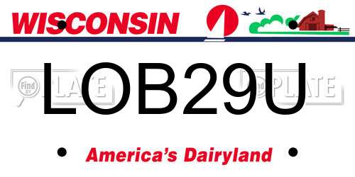 LOB29U Wisconsin License Plate