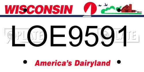 LOE9591 Wisconsin License Plate