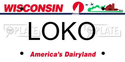 LOKO Wisconsin License Plate