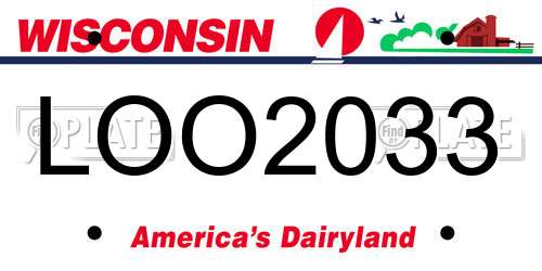 LOO2033 Wisconsin License Plate