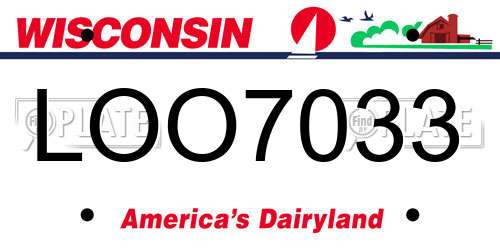 LOO7033 Wisconsin License Plate