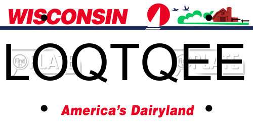 LOQTQEE Wisconsin License Plate