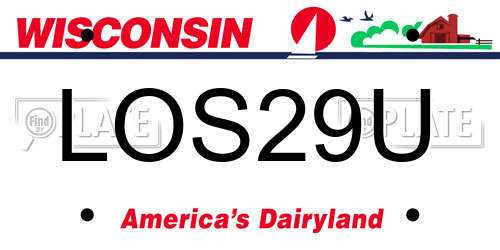 LOS29U Wisconsin License Plate
