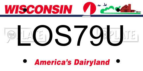 LOS79U Wisconsin License Plate