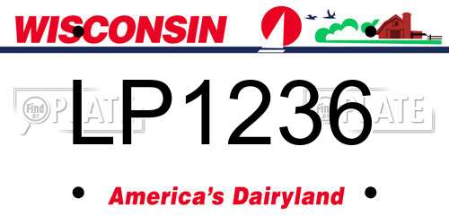 LP1236 Wisconsin License Plate