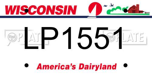 LP1551 Wisconsin License Plate