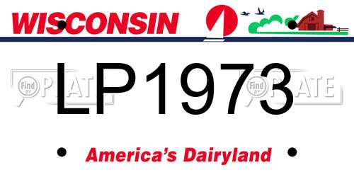 LP1973 Wisconsin License Plate