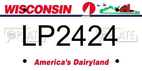 LP2424 Wisconsin License Plate