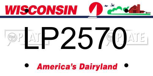 LP2570 Wisconsin License Plate