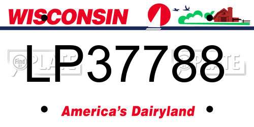 LP37788 Wisconsin License Plate