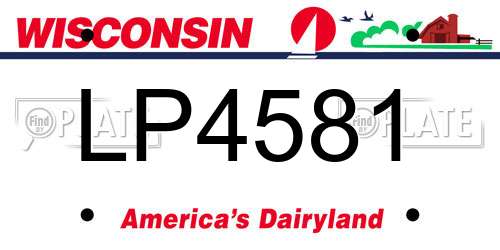 LP4581 Wisconsin License Plate