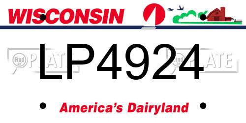 LP4924 Wisconsin License Plate