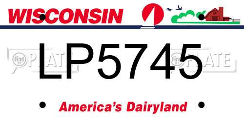LP5745 Wisconsin License Plate