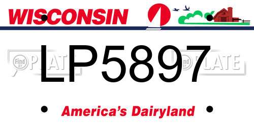 LP5897 Wisconsin License Plate