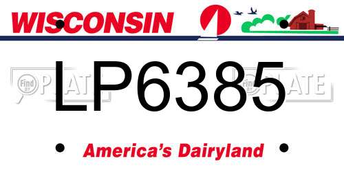 LP6385 Wisconsin License Plate